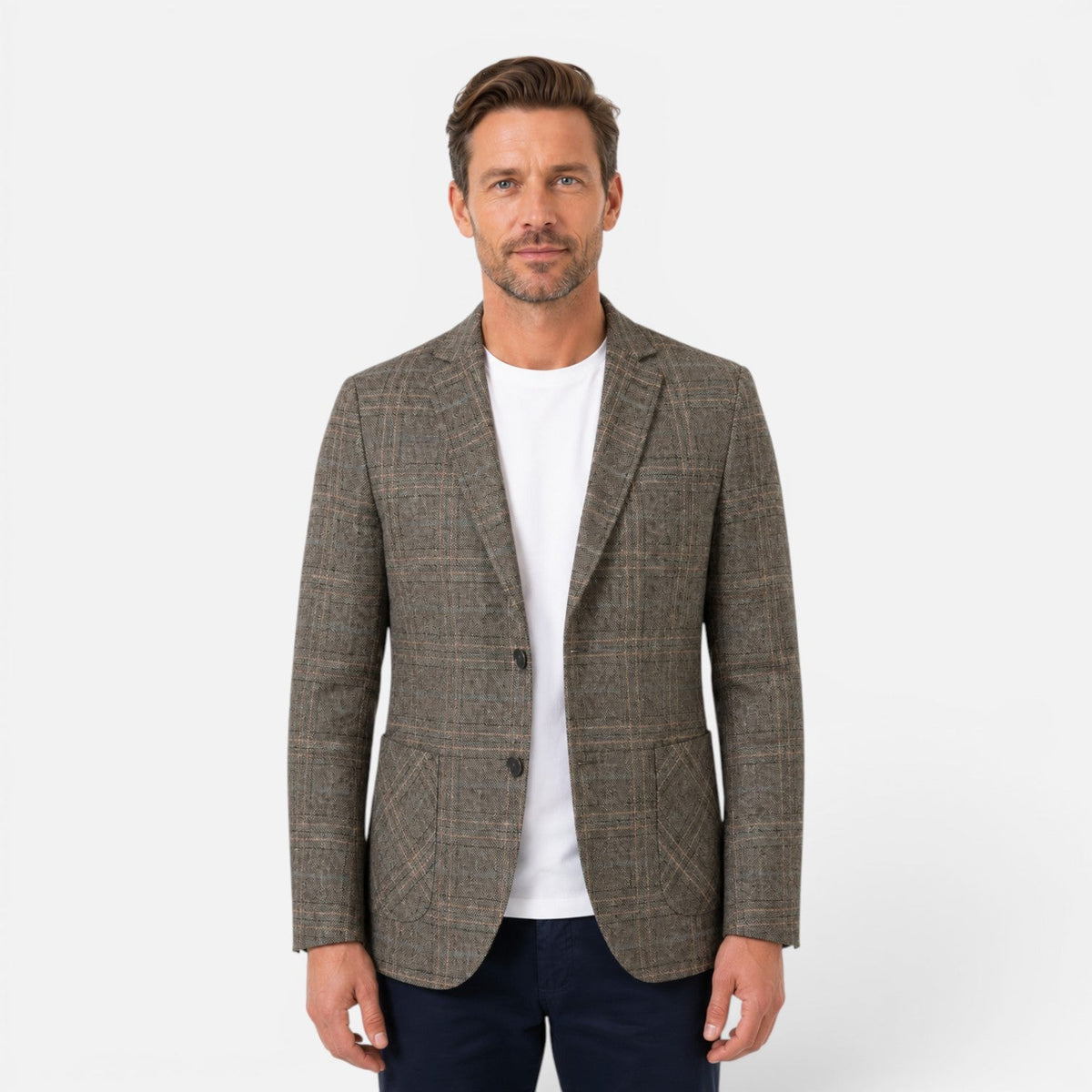 Kacob | Men's Checked Slim Fit Blazer