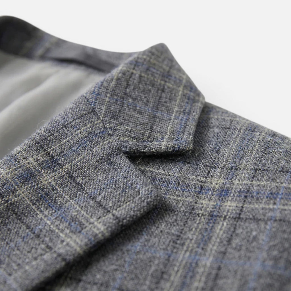 Kacob | Men's Checked Slim Fit Blazer