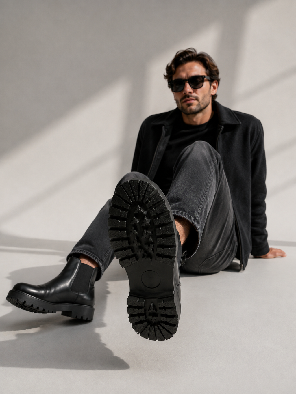 Kacob | Men's Chunky Sole Slip-On Chelsea Boots