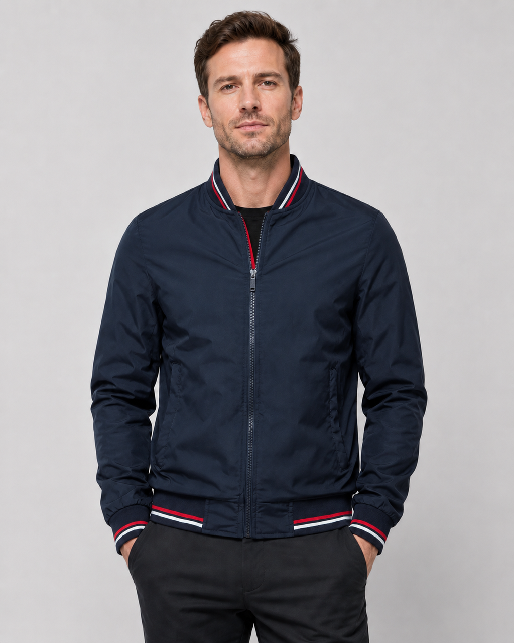 Kacob | Men's Classic Ribbed Trim Bomber Jacket