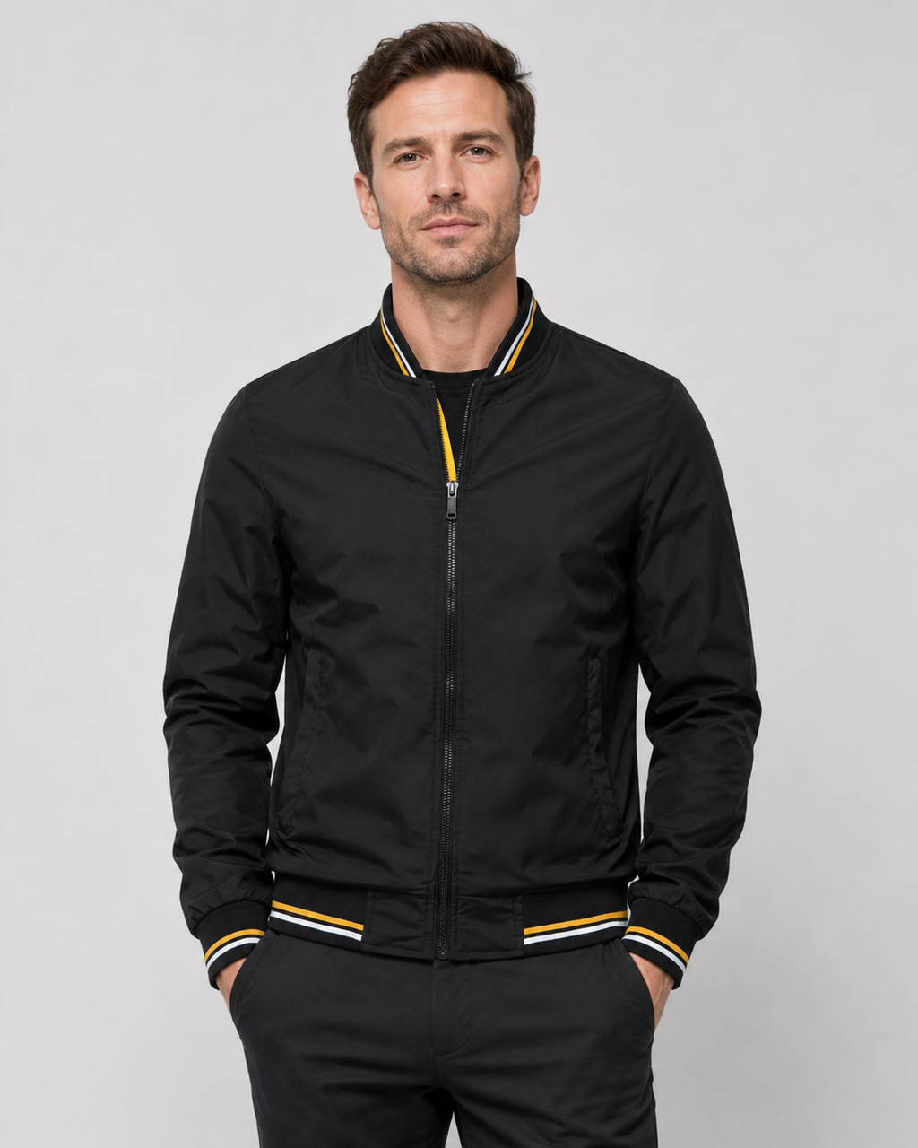 Kacob | Men's Classic Ribbed Trim Bomber Jacket