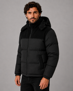 Kacob | Men's Colour Block Hooded Puffer Jacket