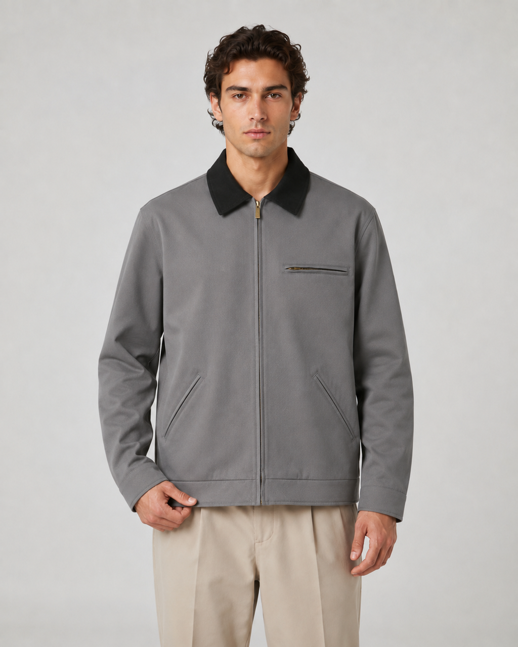 Kacob | Men's Contrast Collar Barn Jacket