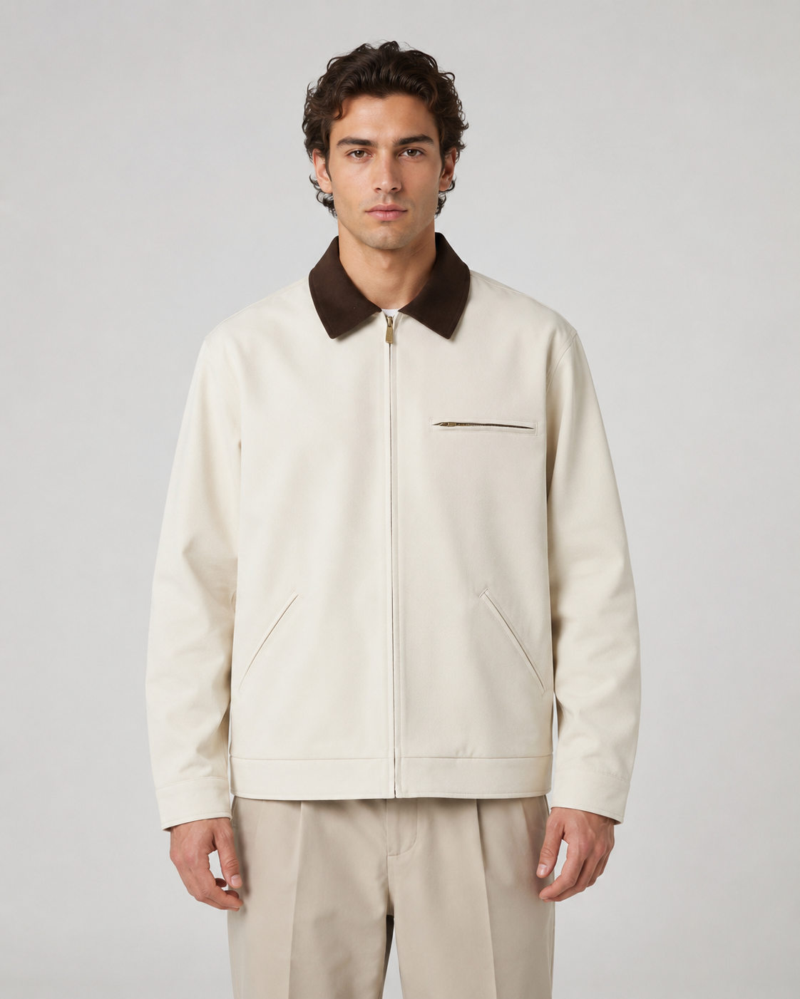 Kacob | Men's Contrast Collar Barn Jacket