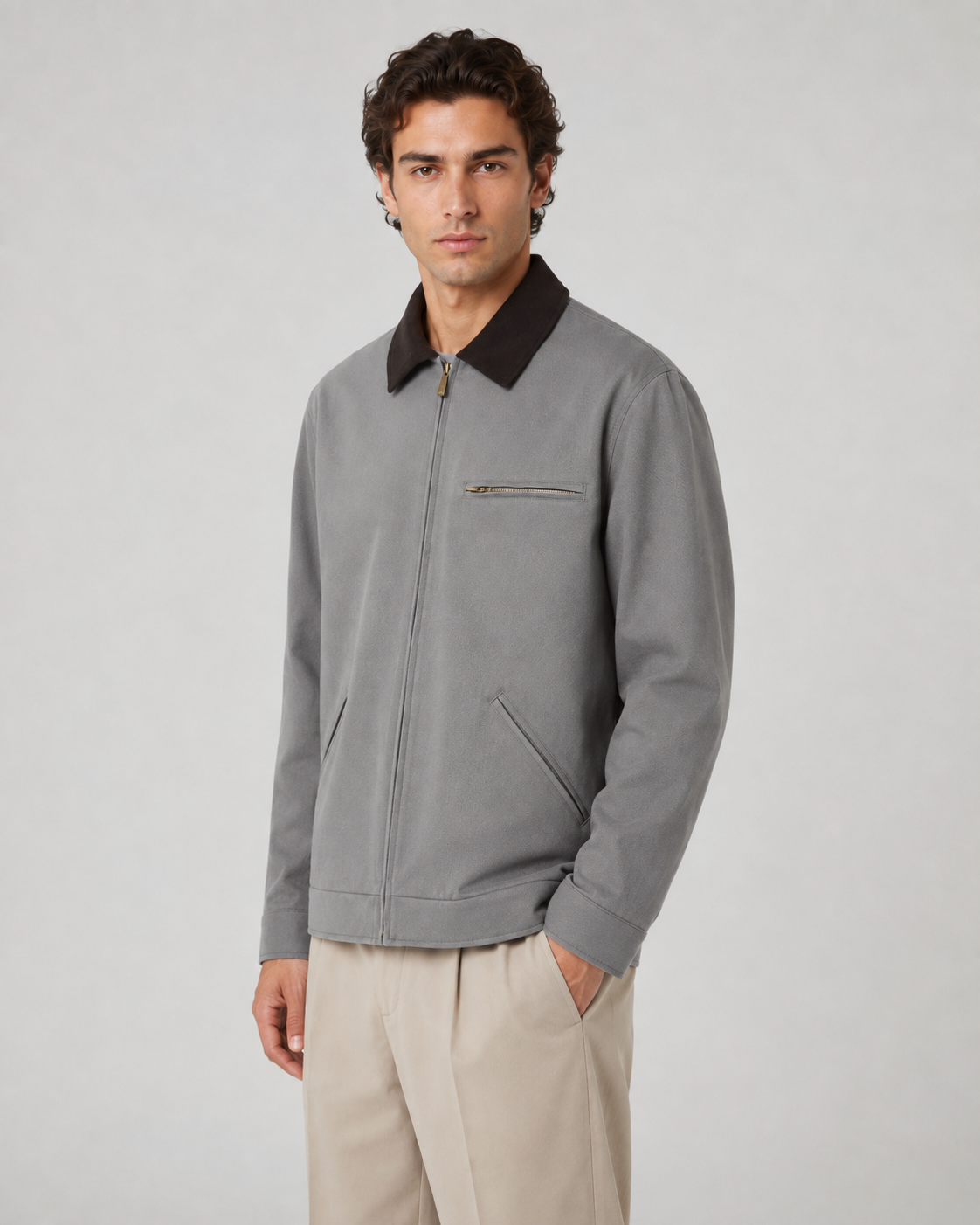 Kacob | Men's Contrast Collar Barn Jacket