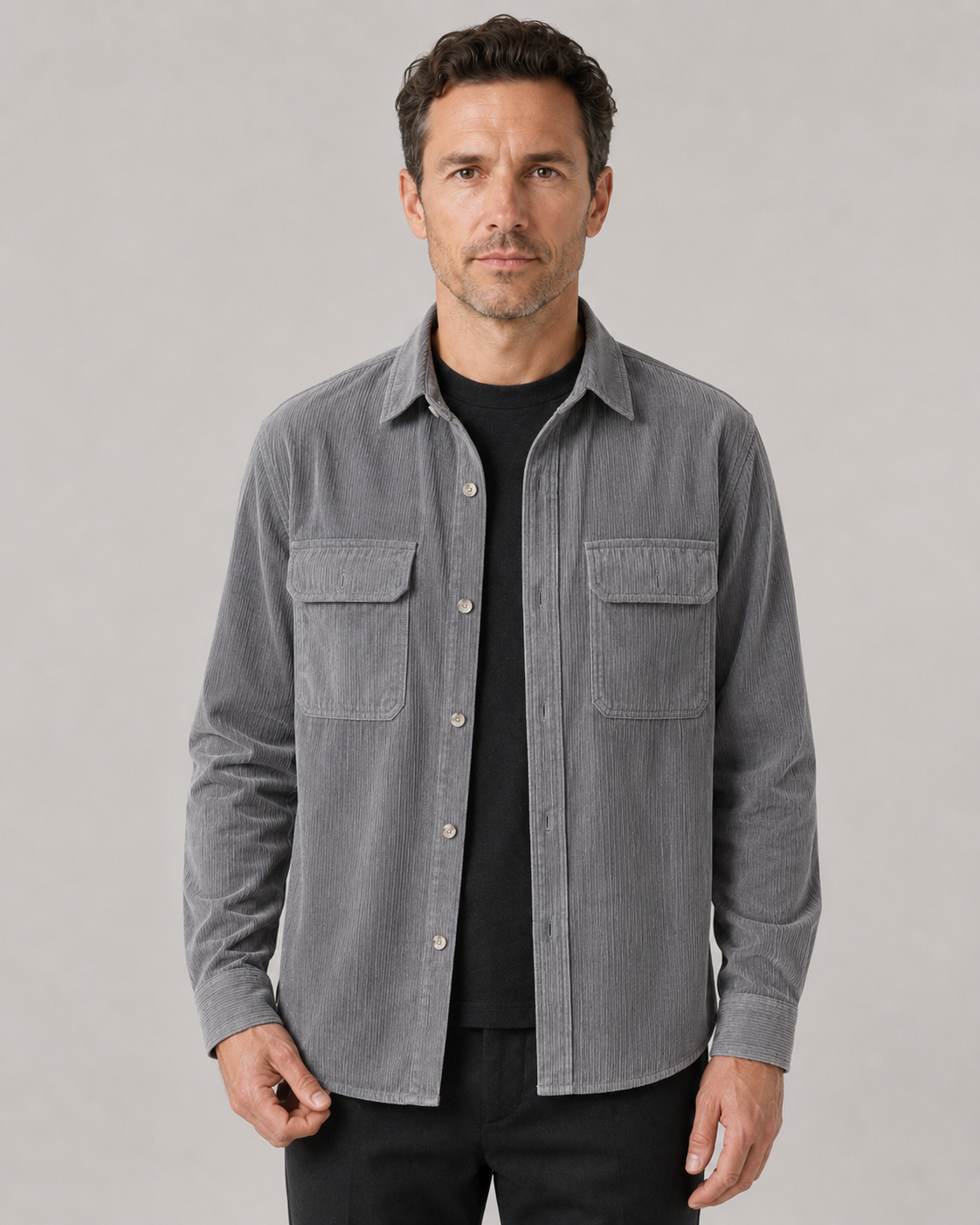 Kacob | Men's Corduroy Button-Up Overshirt