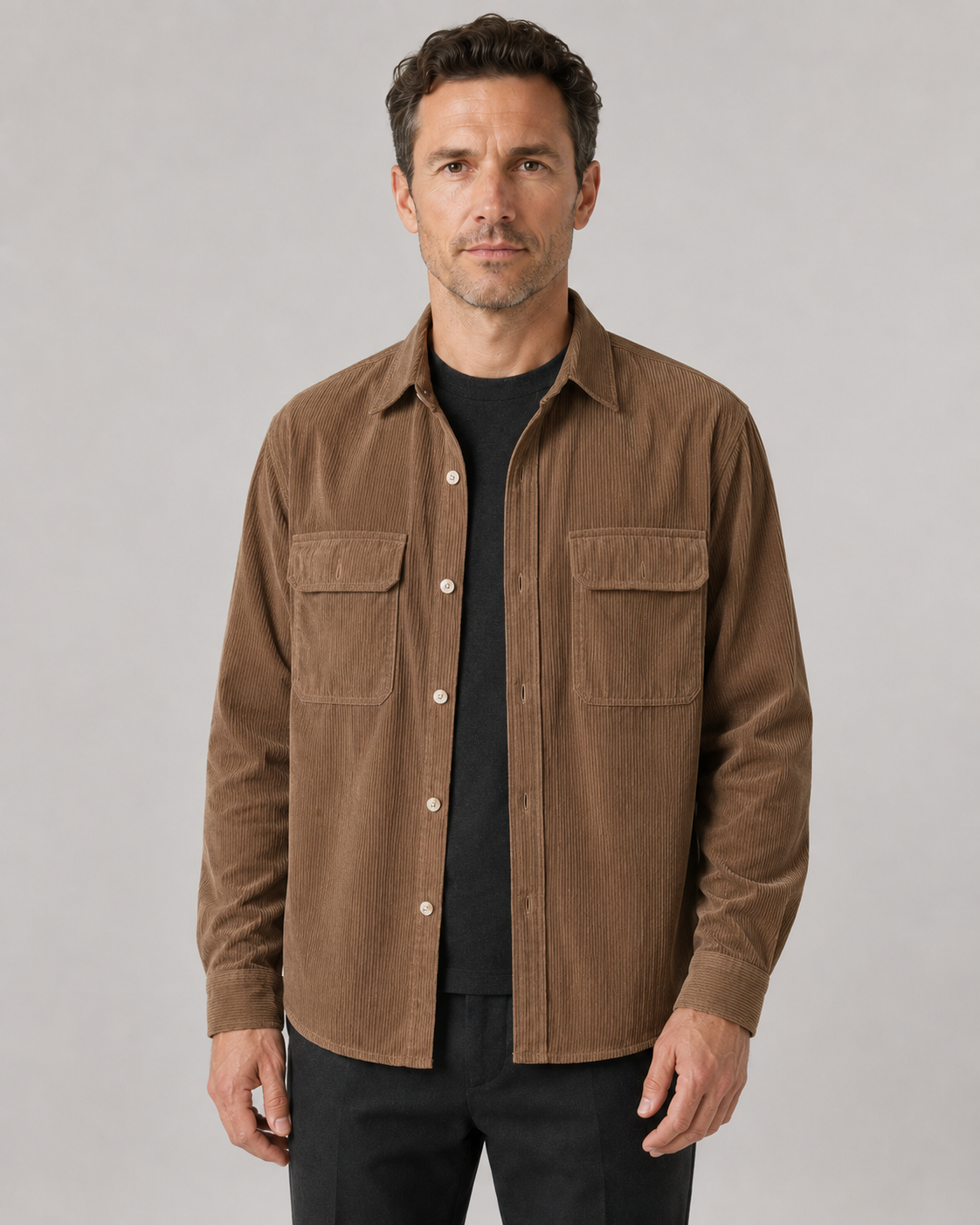Kacob | Men's Corduroy Button-Up Overshirt