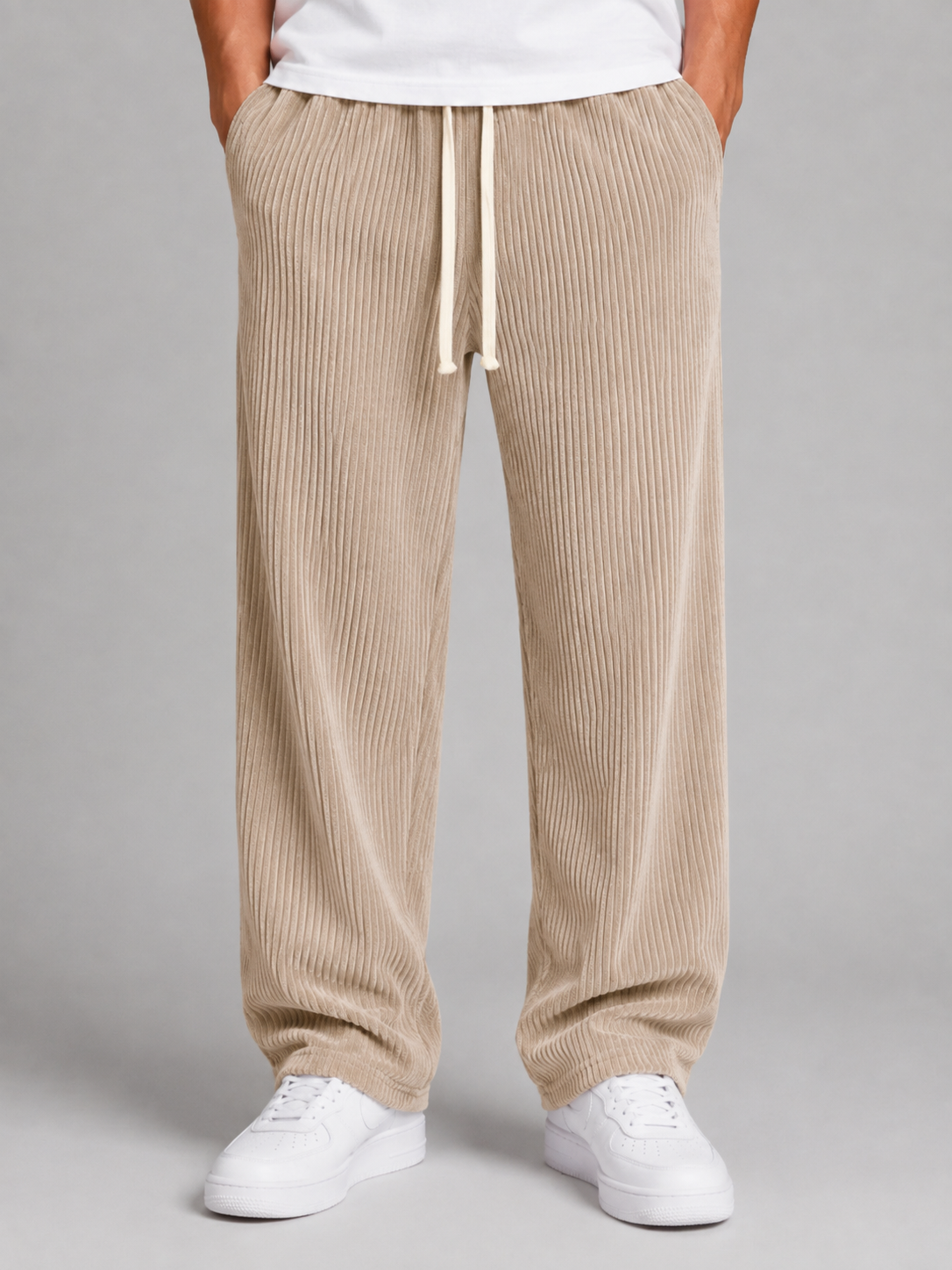 Kacob | Men's Corduroy Drawstring Wide Leg Trousers