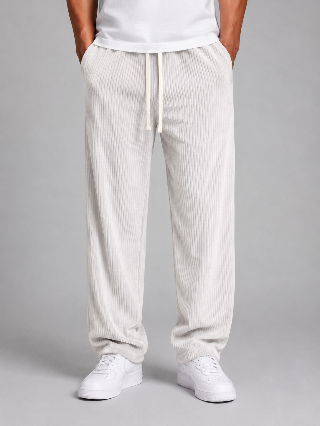 Kacob | Men's Corduroy Drawstring Wide Leg Trousers