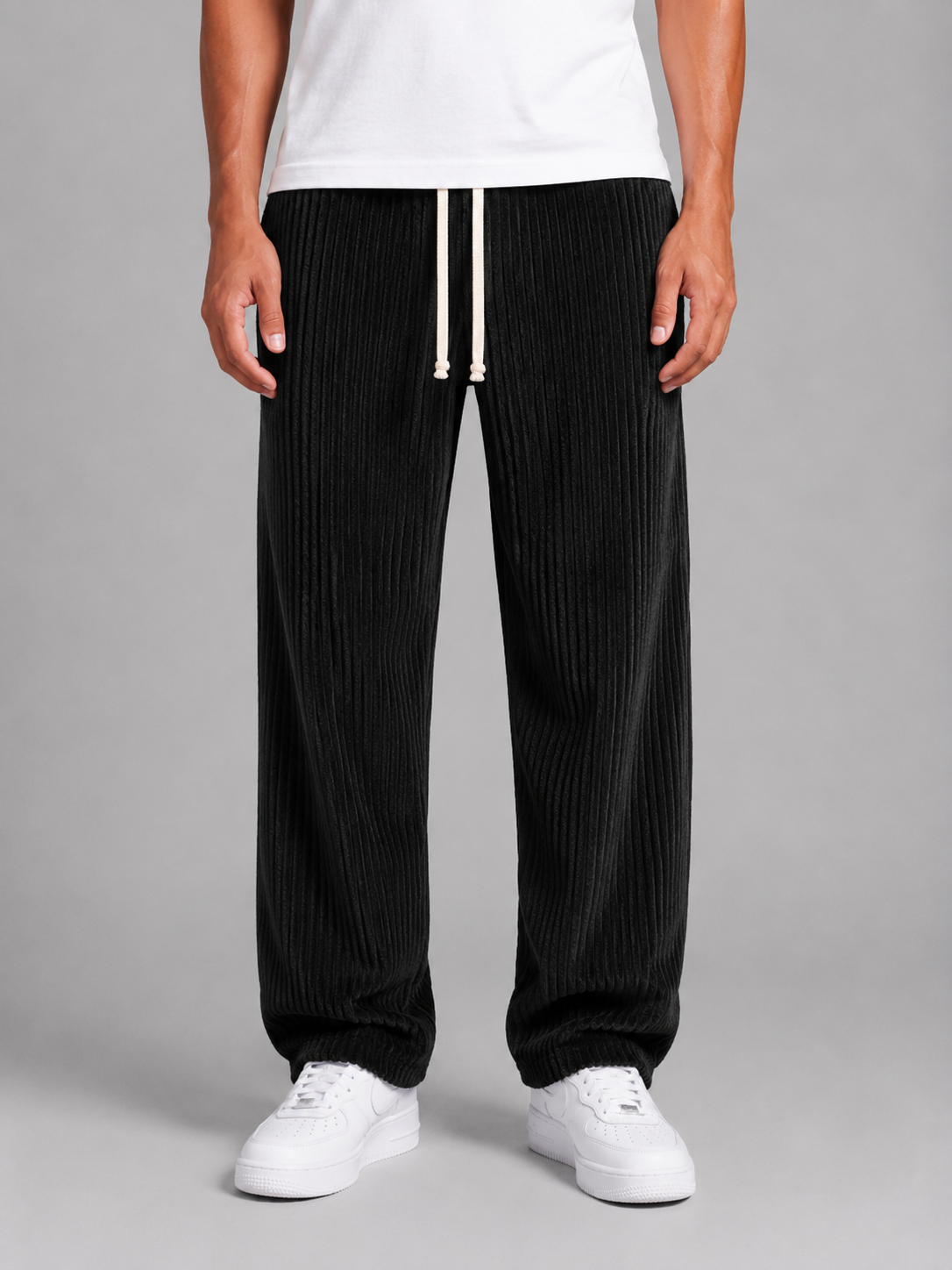 Kacob | Men's Corduroy Drawstring Wide Leg Trousers