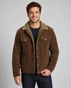 Kacob | Men's Corduroy Sherpa Collar Trucker Jacket