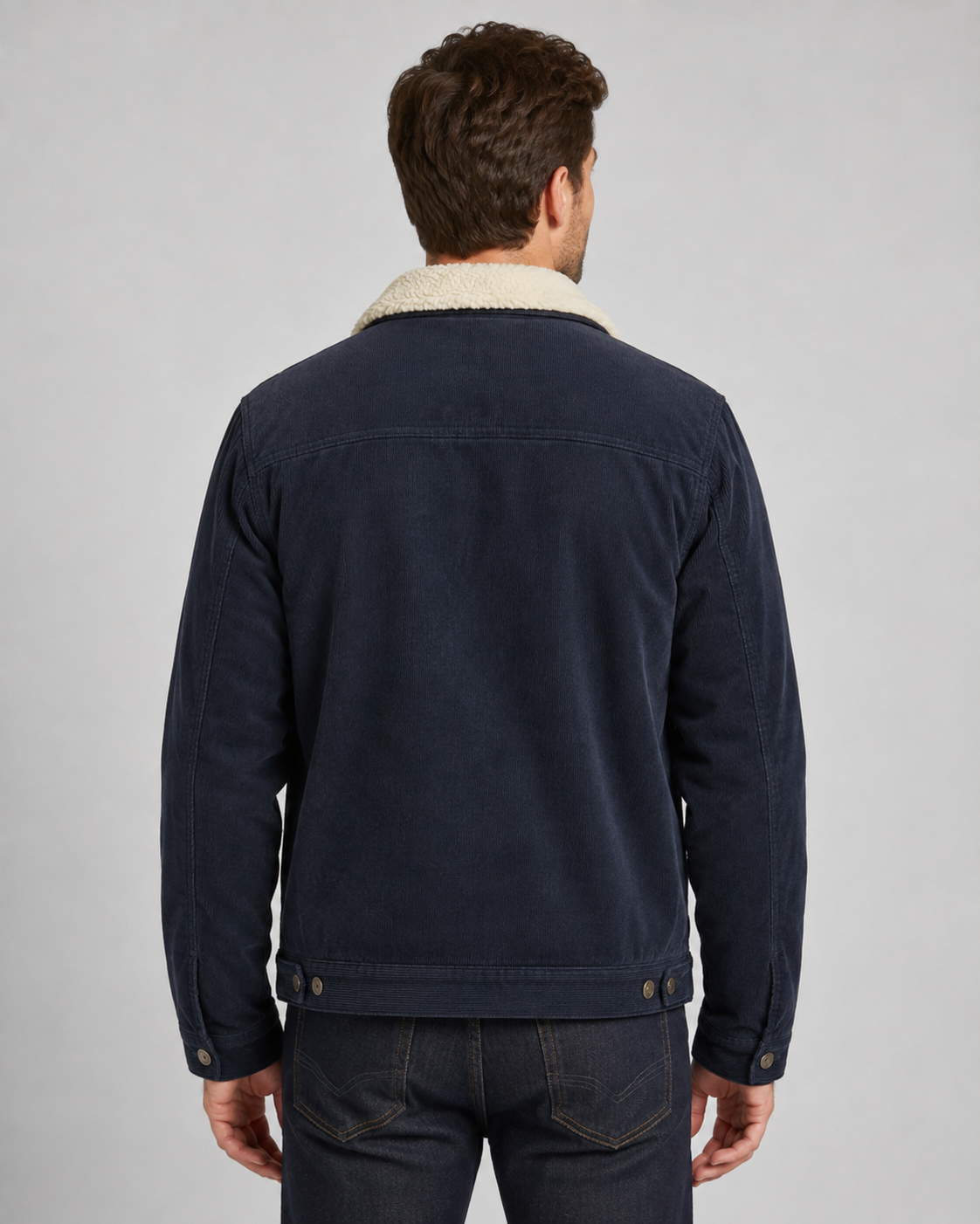 Kacob | Men's Corduroy Sherpa Collar Trucker Jacket