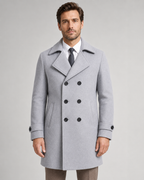 Kacob | Men's Double-Breasted Long Overcoat