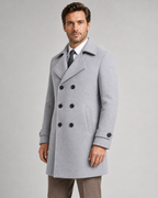 Kacob | Men's Double-Breasted Long Overcoat