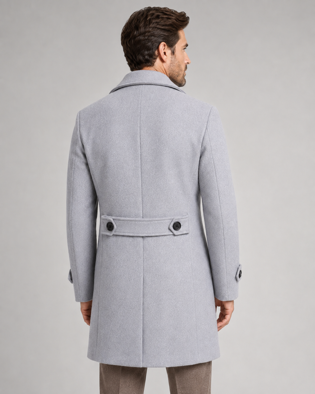 Kacob | Men's Double-Breasted Long Overcoat
