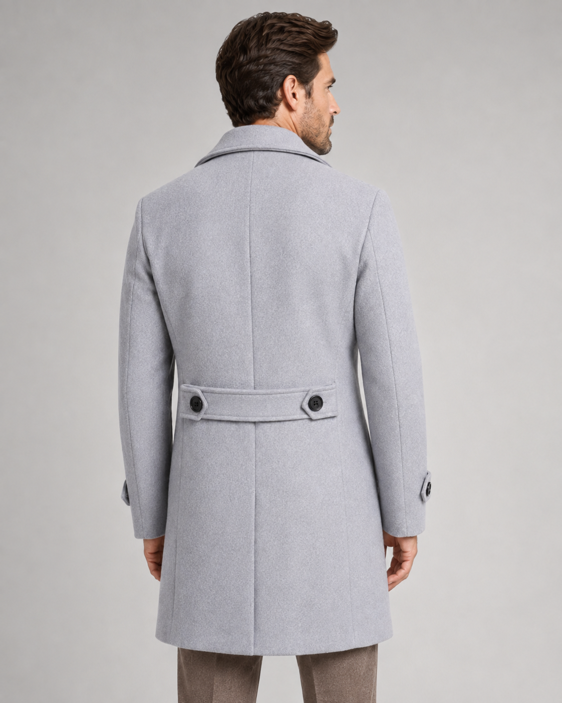 Kacob | Men's Double-Breasted Long Overcoat