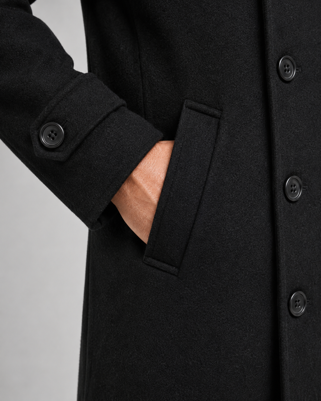 Kacob | Men's Double-Breasted Long Overcoat