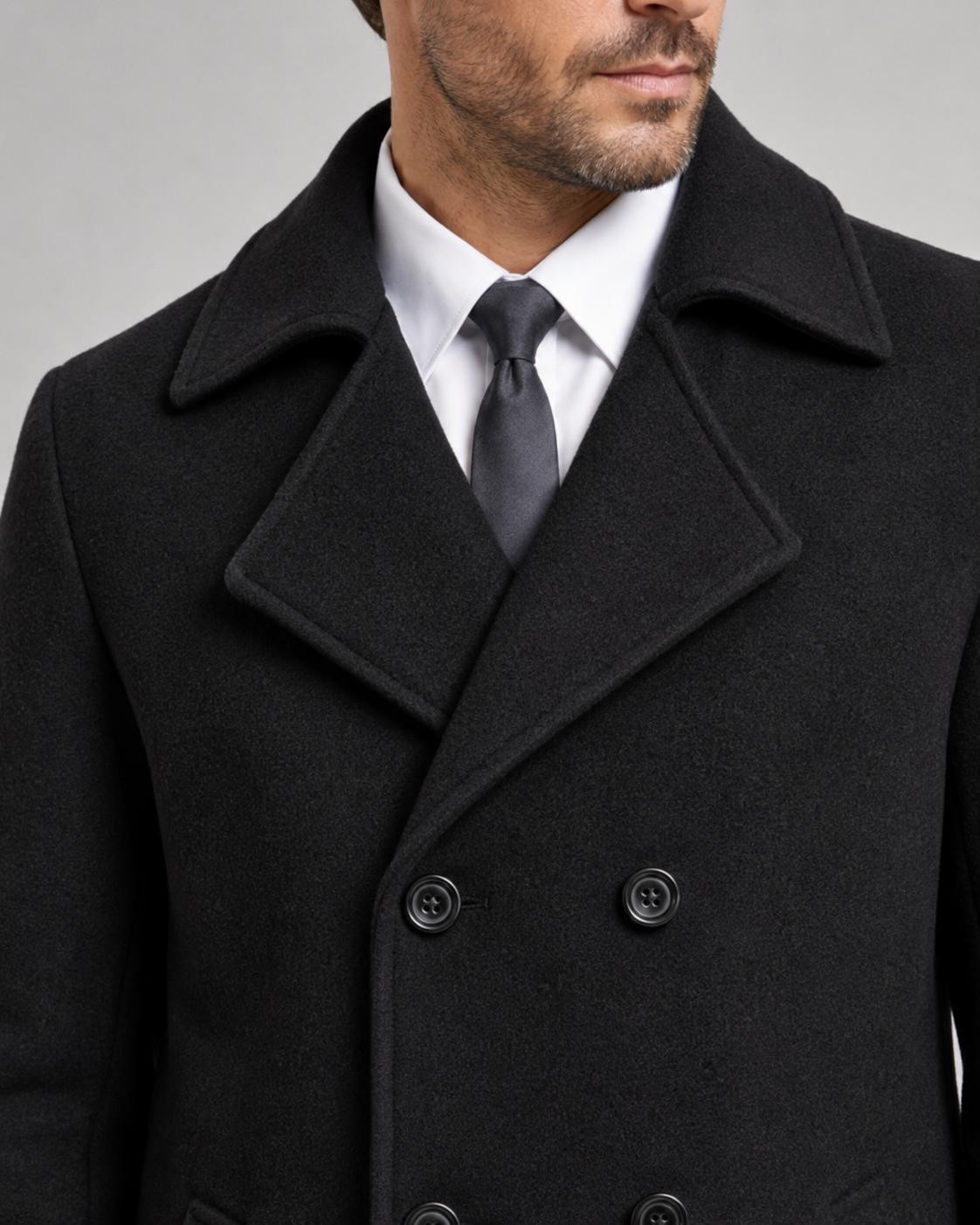 Kacob | Men's Double-Breasted Long Overcoat