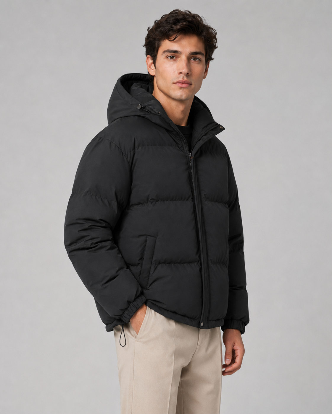 Kacob | Men's Drawstring Hem Puffer Jacket