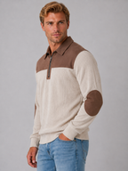 Kacob | Men's Elbow Patch Quarter Zip Jumper