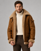 Kacob | Men's Faux Leather Aviator Jacket