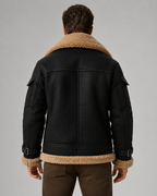 Kacob | Men's Faux Leather Aviator Jacket