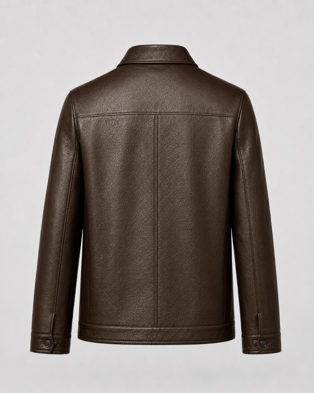 Kacob | Men's Faux Leather Collared Zip Jacket