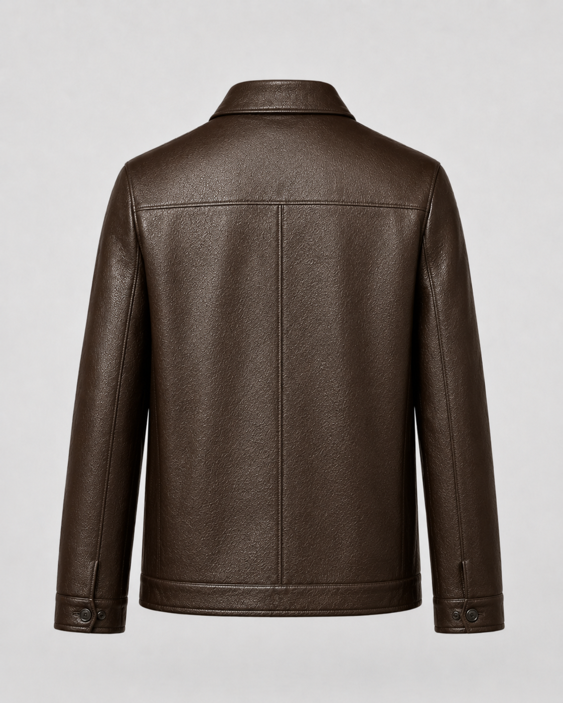 Kacob | Men's Faux Leather Collared Zip Jacket