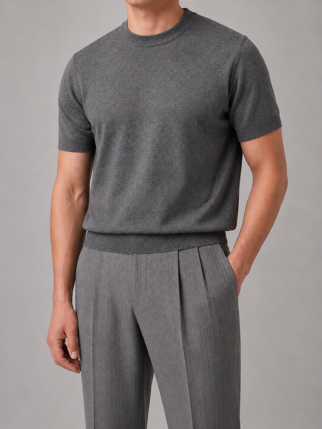 Kacob | Men's Fine Knit Short Sleeve Crew Tee