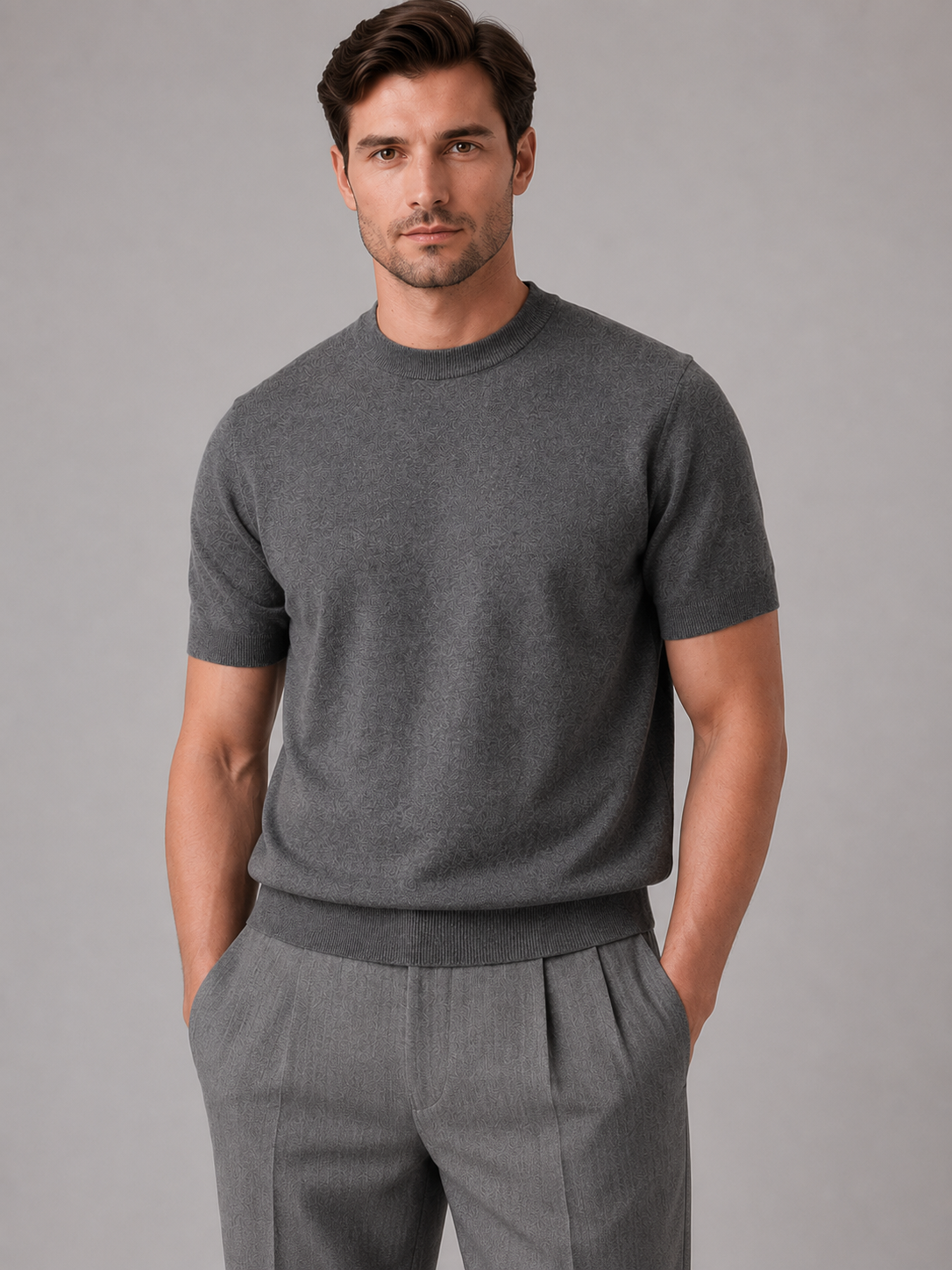 Kacob | Men's Fine Knit Short Sleeve Crew Tee