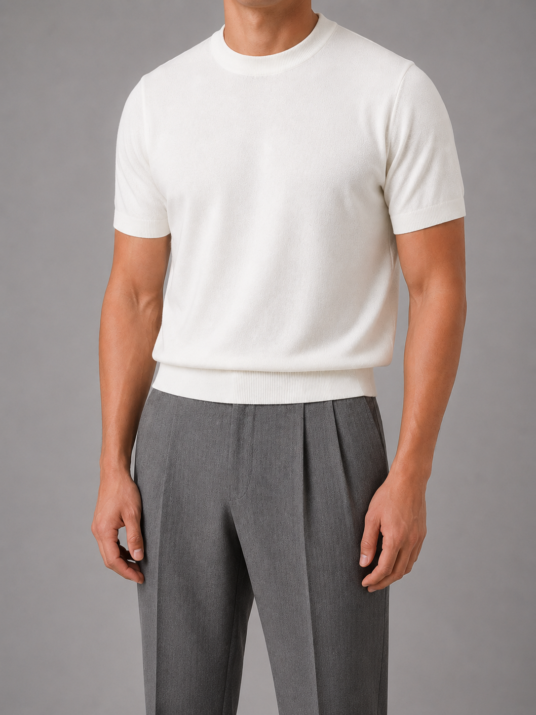 Kacob | Men's Fine Knit Short Sleeve Crew Tee