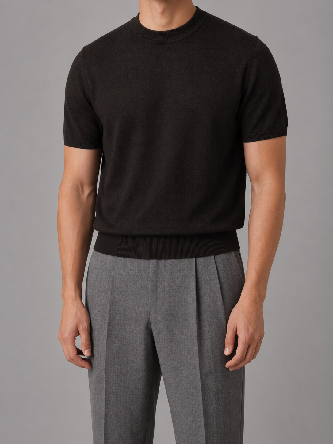 Kacob | Men's Fine Knit Short Sleeve Crew Tee