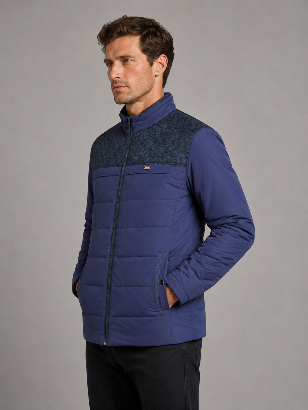 Kacob | Men's Fleece Lined High Collar Padded Jacket