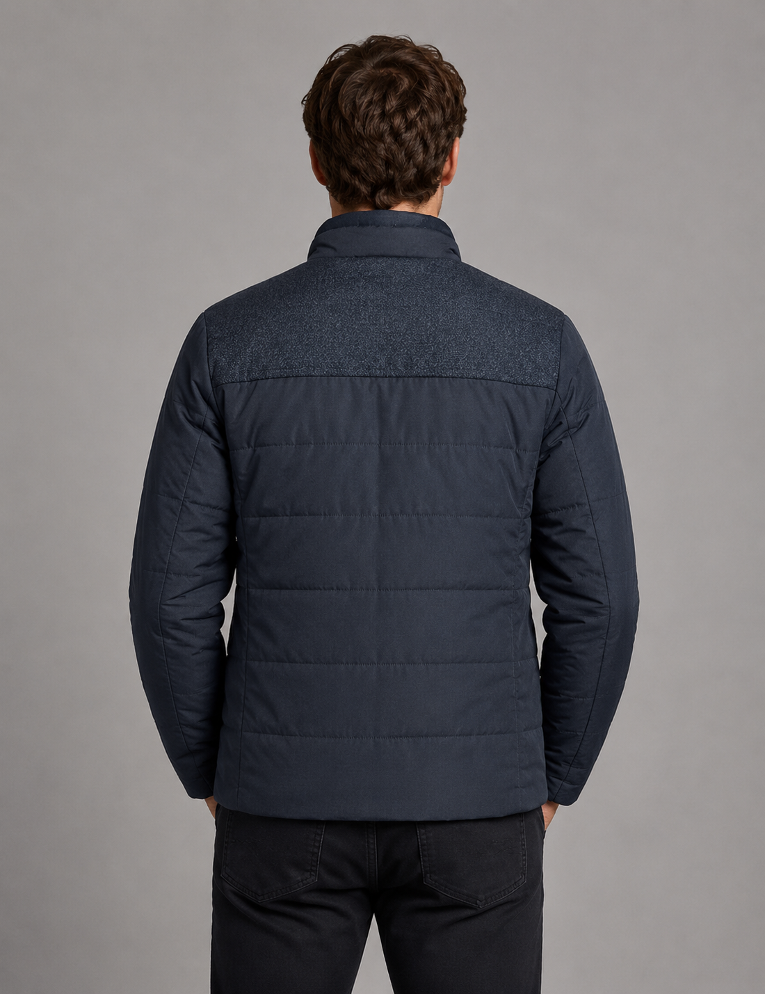 Kacob | Men's Fleece Lined High Collar Padded Jacket