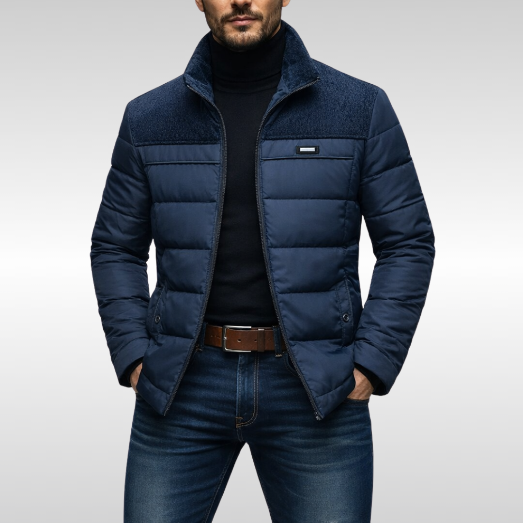 Kacob | Men's Fleece Quilted Zip Longline Coat