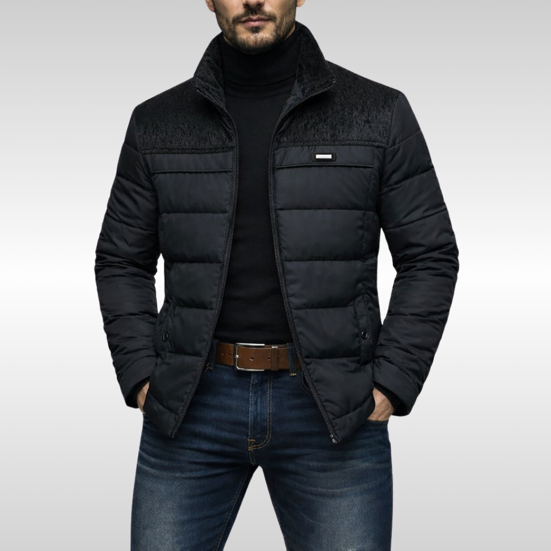 Kacob | Men's Fleece Quilted Zip Longline Coat