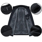 Kacob | Men's Fleece Quilted Zip Longline Coat