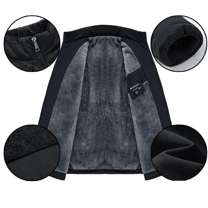 Kacob | Men's Fleece Quilted Zip Longline Coat