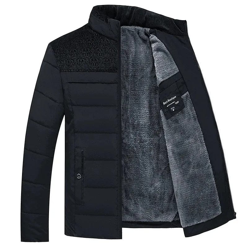 Kacob | Men's Fleece Quilted Zip Longline Coat