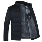Kacob | Men's Fleece Quilted Zip Longline Coat