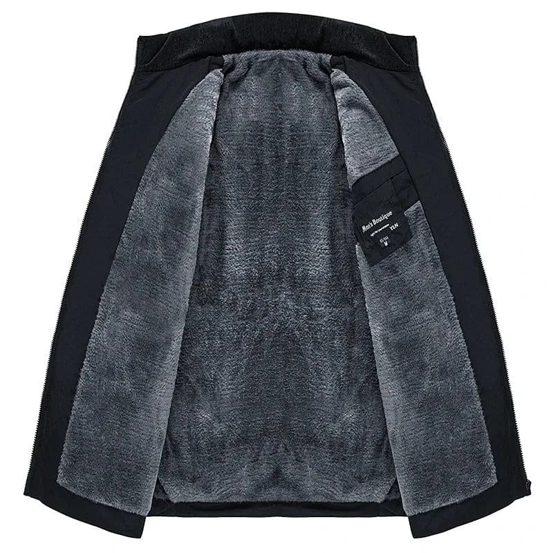 Kacob | Men's Fleece Quilted Zip Longline Coat