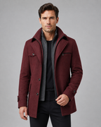 Kacob | Men's Funnel Neck Wool-Blend Coat