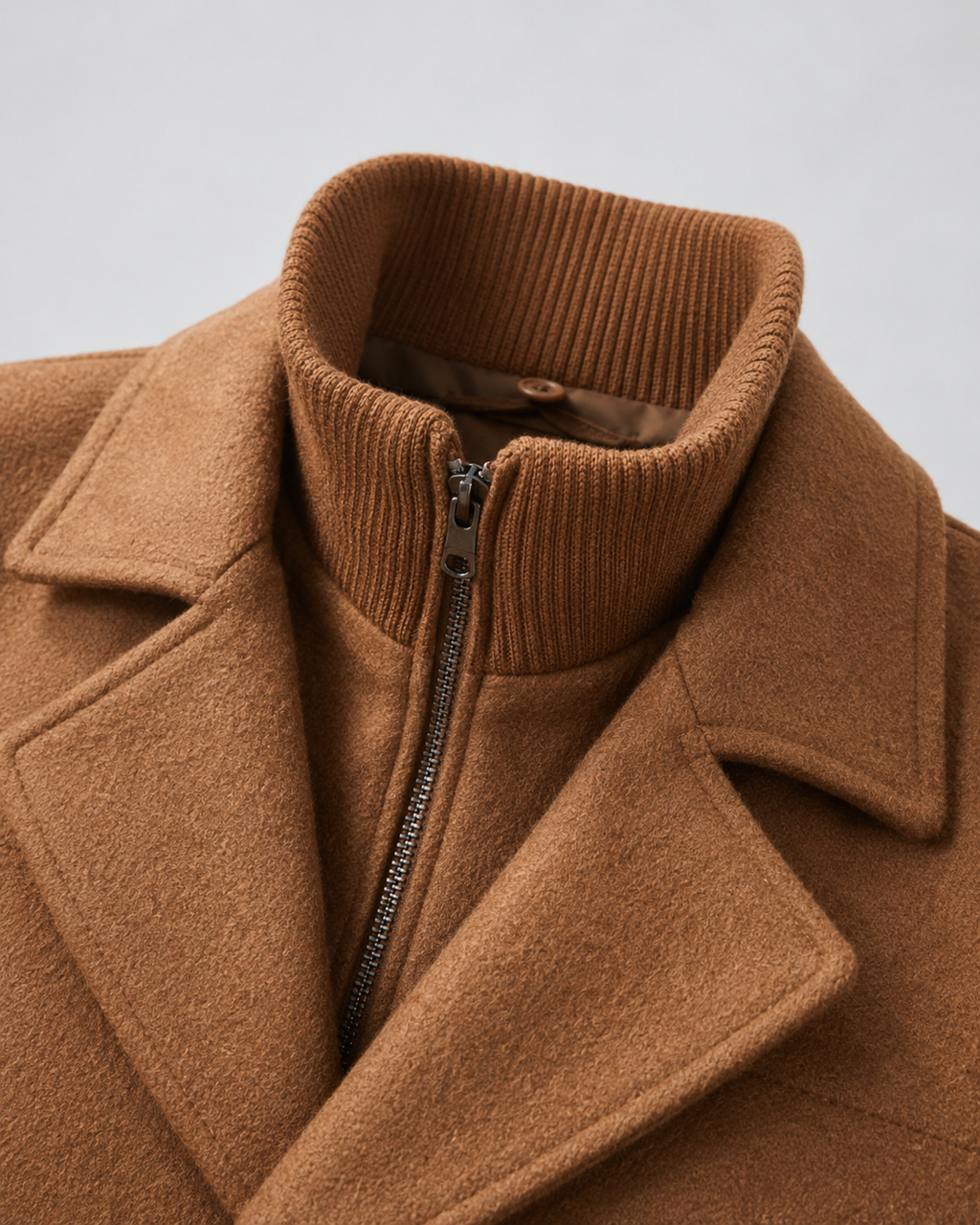 Kacob | Men's Funnel Neck Wool-Blend Coat