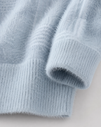 Kacob | Men's Geometric Funnel Neck Relaxed Knit Jumper