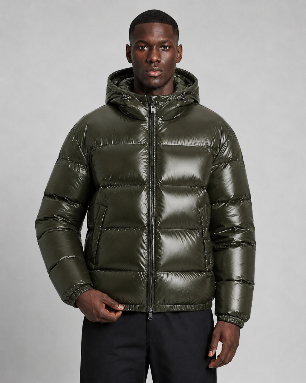 Kacob | Men's Glossy Hooded Puffer Jacket