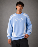 Kacob | Men's Graphic Crew Neck Relaxed Knit Jumper