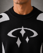 Kacob | Men's Graphic Crew Neck Relaxed Knit Jumper