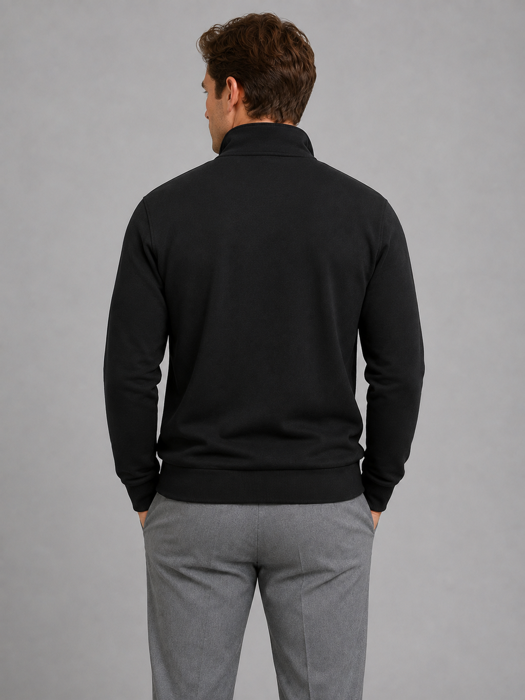 Kacob | Men's Half-Zip High Neck Sweatshirt