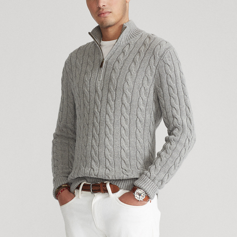Kacob | Men's Half-Zip Tailored Retro Cardigan