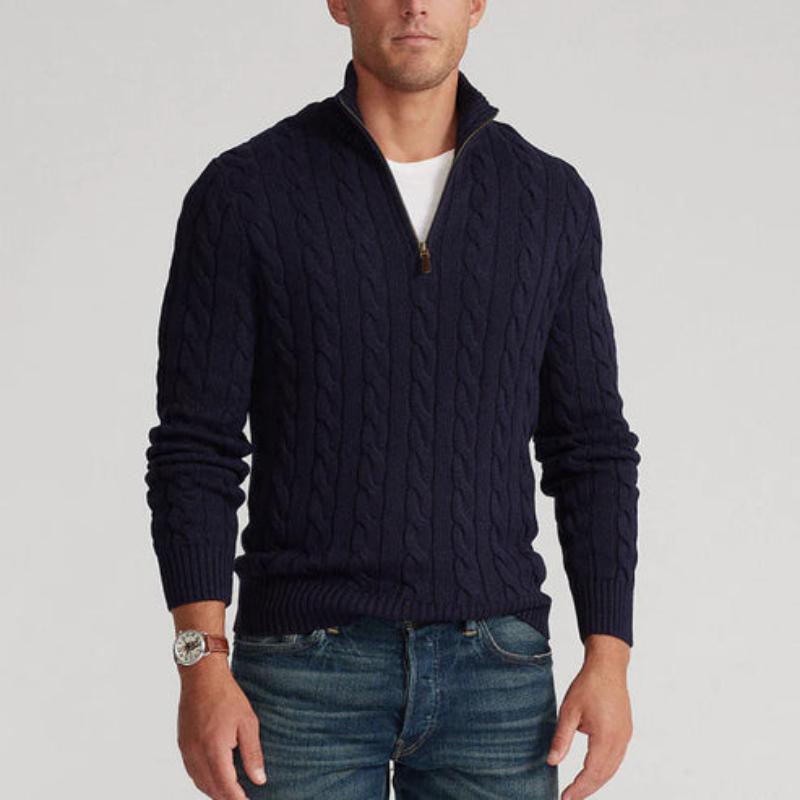 Kacob | Men's Half-Zip Tailored Retro Cardigan